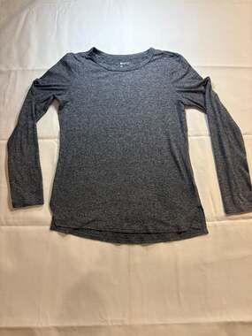 Zella Long Sleeve Recycled Blend Performance T-Shirt Heather Gray XS